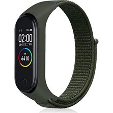 Case Street Xiaomi Mi Band 3 4 Kordon Kumaş Cırtcırt Kordon Velcro Yeşil