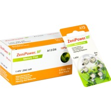 Zenipower 13 Numara Işitme Cihazı Pili 10 Paket - 60 Adet