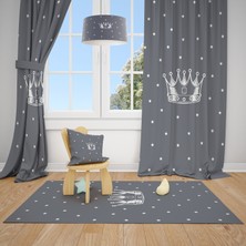 Mekta Home Gri  Çocuk ve Bebek  Odası Fon Perdesi 2 Kanat MKT-127