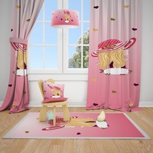 Mekta Home  Kırmızı Şapkalı Kız Çocuk ve Bebek  Odası Fon Perdesi 2 Kanat MKT-150