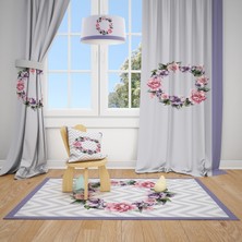 Mekta Home Çiçekli Desen Çocuk ve Bebek  Odası Fon Perdesi 2 Kanat MKT-164