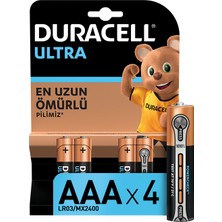 Duracell Ultra Alkalin AAA İnce Kalem Piller 4’lü paket