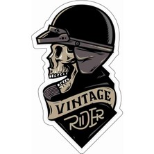 Sticker Atölyesi Vintage Rider Sticker - 13012 Siyah 11 x 6.5 cm