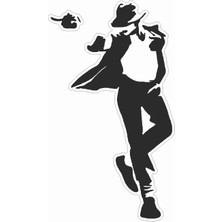 Sticker Atölyesi Michael Jackson Sticker - 19017 Siyah 7 x 12 cm