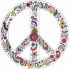 Sticker Atölyesi Çiçekli Peace Simgesi Sticker - 20145 Renkli 10 x 10 cm
