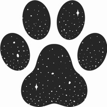 Sticker Atölyesi Uzay Desenli  Pati Sticker - 17228-7 Siyah 10 x 10 cm