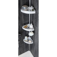 Primanova Alüminyum Yaylı Banyo Köşe Rafı Venta N38-01