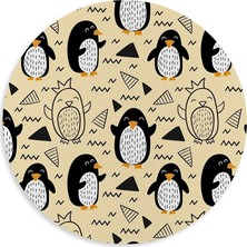 Wuw Penguen Desenli Yuvarlak Mouse Pad