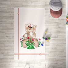 Mekta Home Pembe Ayı Desen Çocuk ve Bebek  Odası Halısı MKTH-154