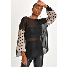 Quincey Puantiye Detaylı Tül Bluz