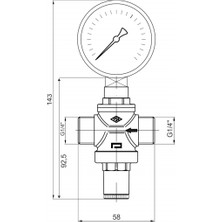 Pakkens 1'' Basınç Düşürücü Dn25 Manometreli