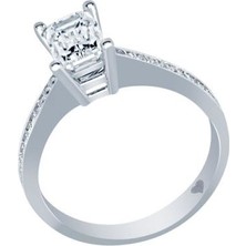 Diamond Line Gülaylar Altın 14 Ayar Tektaş Trend Yüzük