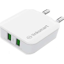 Linksmart 2 USB Ultra Hızlı Şarj+  3in1 Şarj Kablosu