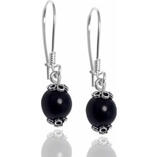 Midyat Nurtaş Gümüş Oltu Taşlı El Işçiliği  Gümüş Küpe