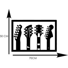 Woodenart Ledli Gitar Ahşap Tablo