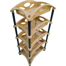 Foldhom Plastik Sebzelik 5 Katlı - Bej
