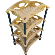 Foldhom Plastik Sebzelik 4 Katlı - Bej