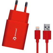 Phoneaks Lightning USB 2.1 Amper Şarj Cihazı Kırmızı
