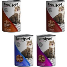 Bestpet Tavuk-Tavşan-Biftek-Somon Karışık Kedi Konserve 20 x 415 gr