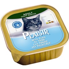 Plaisir Tuna Ton Balıklı Ezme Kedi Konservesi 64 x 100 gr ve Kedi Papyonu-Catnip