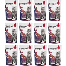 Bestpet Adult Cat Beef Jöle Içinde Biftekli Yaş Mama 85 gr x 12