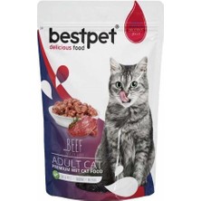 Bestpet Adult Cat Beef Jöle Içinde Biftekli Yaş Mama 85 gr x 12