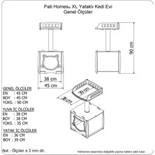 Pati Homes Yataklı Kedi Evi XL