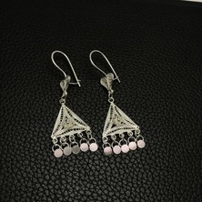 Midyat Nurtaş Gümüş Piramit Model Telkari Bayan Gümüş Küpe