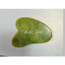 Lovely Bird Jade Roller + Gua Sha  Yeşim Taşı Yüz Masaj Rulosu whıte