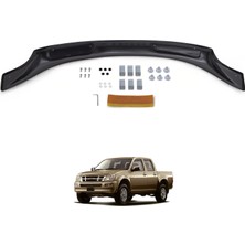 Isuzu D-Max Ön Kaput Koruyucu Rüzgarlık Deflektör Akrilik ABS 4mm Parlak Siyah 2002-2006