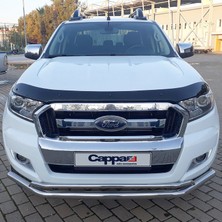 Ford Ranger Ön Kaput Koruyucu Rüzgarlık Deflektör Akrilik ABS 4mm Parlak Siyah 2016 ve Sonrası