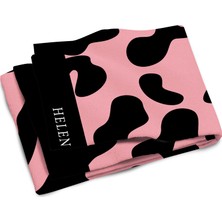 Helen George New Land Siyah Pembe OVERSIZE Plaj Havlusu