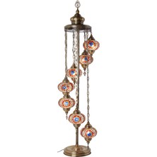 Demmex 7'li Otantik Lambader Ayaklı Mozaik - Köşe Lambası