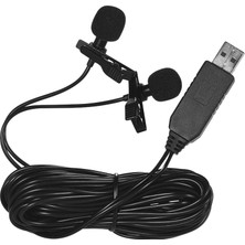 Andoer 4.5 m 15FT USB Çift Kafalı Yaka Mikrofon (Yurt Dışından)