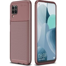 Coverzone Huawei P40 Lite Kılıf Karbon Delüx Tpu Silikon DLX Kahverengi