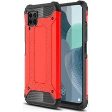 Coverzone Huawei P40 Lite Kılıf Shockproof Silikon Zırh Kırmızı