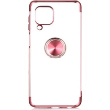 Coverzone Huawei P40 Lite Kılıf Şeffaf Standlı Kılıf Yüzüklü Kılıf Rose Gold