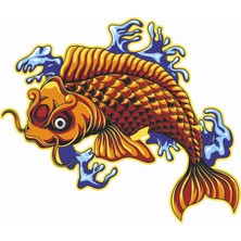 Sticker Atölyesi Koi - Fish - Japon - Balık Sticker - 17237 Renkli 10 x 12 cm