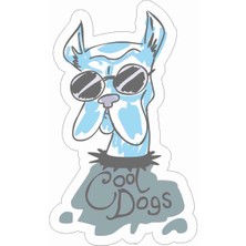 Sticker Atölyesi Cool Dogs - Köpek Sticker - 17238 Renkli 6 x 3.5 cm