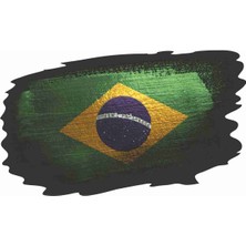 Sticker Atölyesi Brezilya Bayrağı Sticker - 18078 Renkli 6 x 10 cm