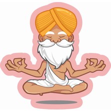 Sticker Atölyesi Yoga-Guru Sticker - 20572 Renkli 10 x 10 cm