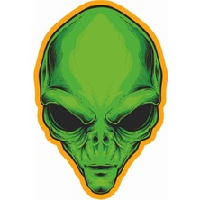 Sticker Atölyesi Uzaylı - Alien - Yaratık Sticker - 20564 Renkli 8 x 5 cm