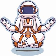 Sticker Atölyesi Yoga Astronot Sticker - 20576 Renkli 10x 10 cm
