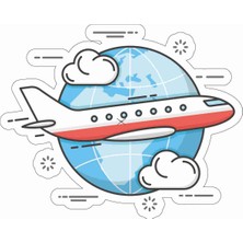 Sticker Atölyesi Uçak Sticker - 25046 Renkli 8 x 10 cm