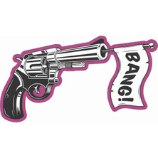 Sticker Atölyesi Tabanca-Gun Bang Sticker  - 20578 Renkli 8 x 14.5 cm