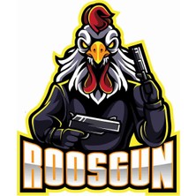 Sticker Atölyesi Rooster-Roosgun-Gun-Gamer-Gaming-Esports Sticker - 29045 Renkli 10 x 8 cm
