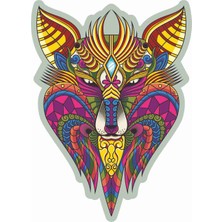 Sticker Atölyesi Mandala - Kurt Sticker - 20606 Renkli 10 x 7 cm