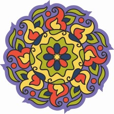 Sticker Atölyesi Mandala Sticker - 20598 Renkli 6 x 6 cm