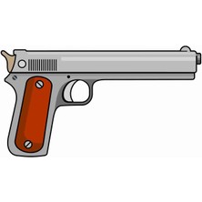 Sticker Atölyesi Tabanca - Gun Sticker - 20587 Renkli 4.5 x 8 cm