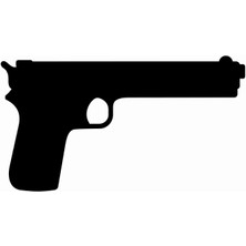 Sticker Atölyesi Tabanca - Gun - Silüet  Sticker - 20587-1 Siyah 4.5 x 8 cm